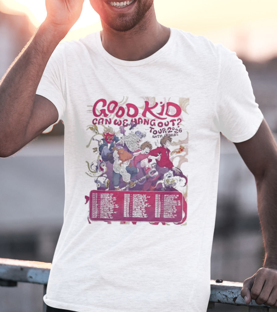 Good Kid Can We Hang Out Tour 2026 Dates Psychedelic Theme T-Shirt