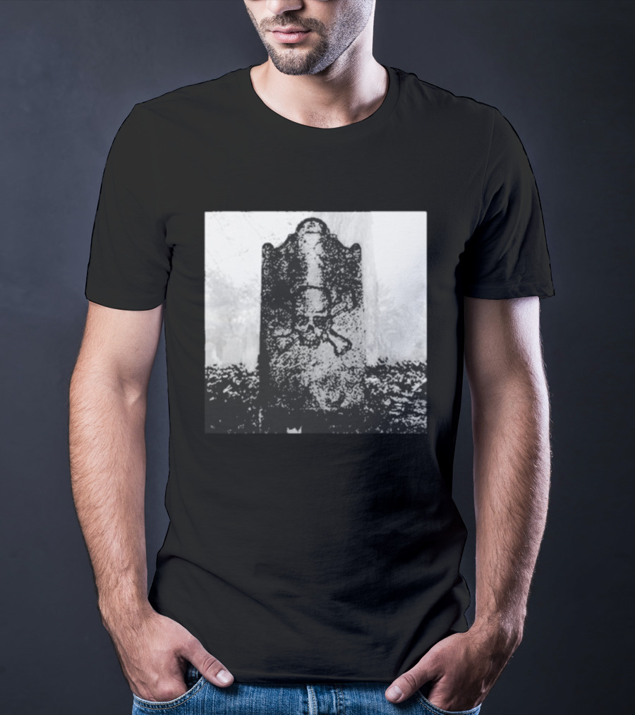 Blood For Blood Skull Crossbones Gravestone Vintage Goth Aesthetic T-Shirt