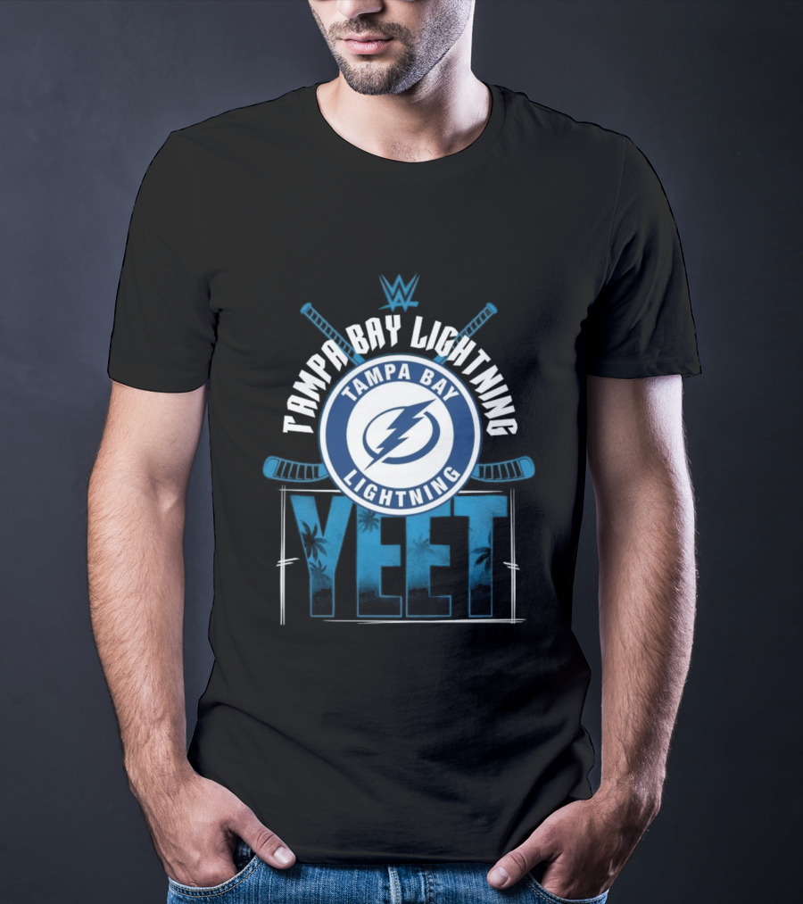 Tampa Bay Lightning YEET Edition Jey Uso WWE Hockey Crossover T-Shirt