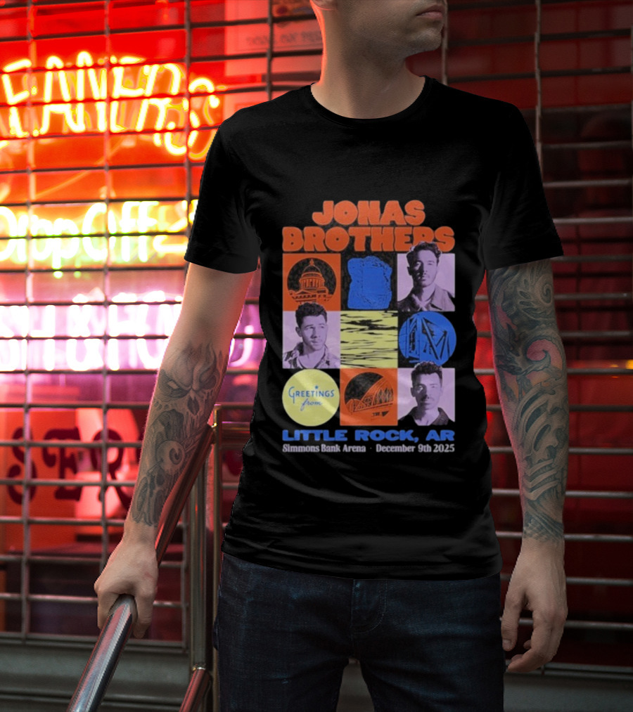 Jonas Brothers Little Rock AR Simmons Bank Arena December 9 2025 Tour Greeting T-Shirt
