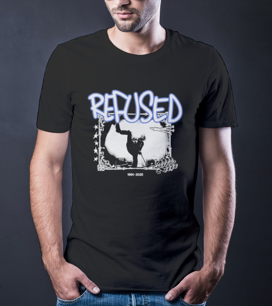 Refused The Final Show 1991 2025 Graffiti Style With Kickboxing Silhouette And Stars T-Shirt