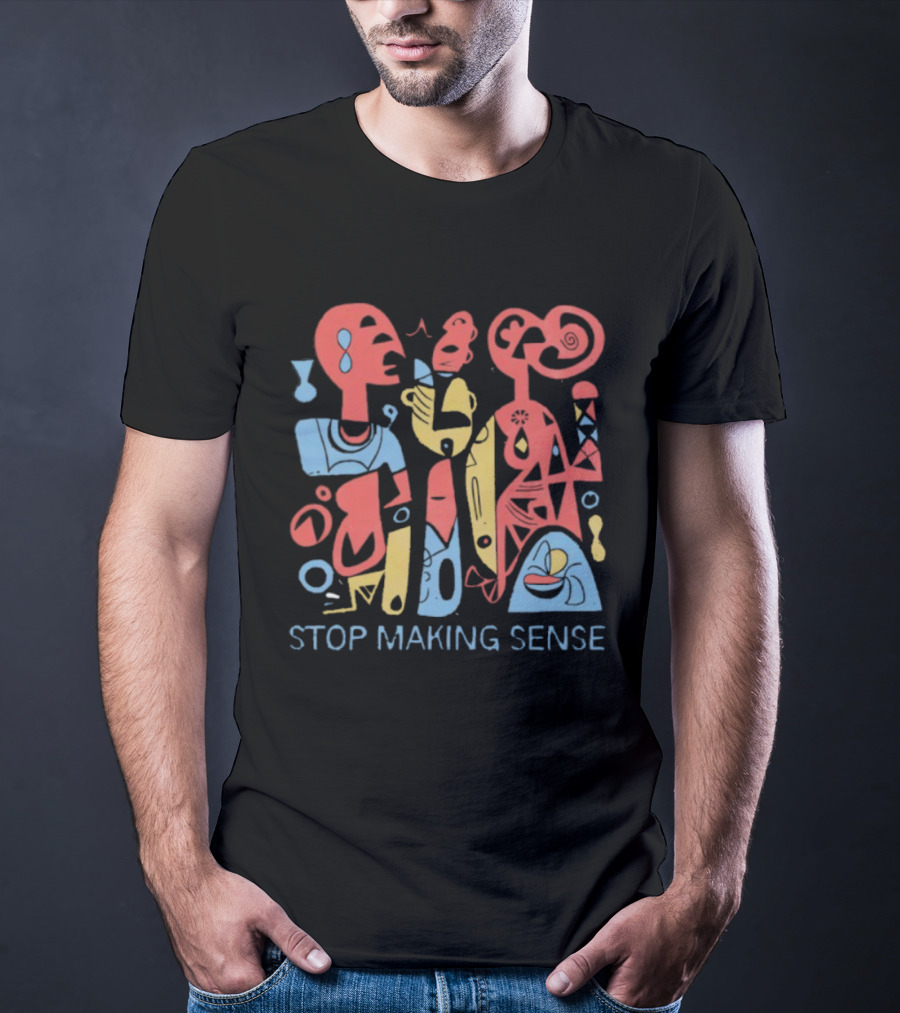 Stop Making Sense Abstract Faces Art Print T-Shirt