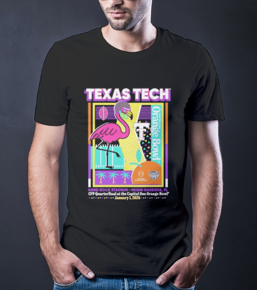 Texas Tech Red Raiders 2025 College Football Playoff Orange Bowl January 2 Miami T-Shirt