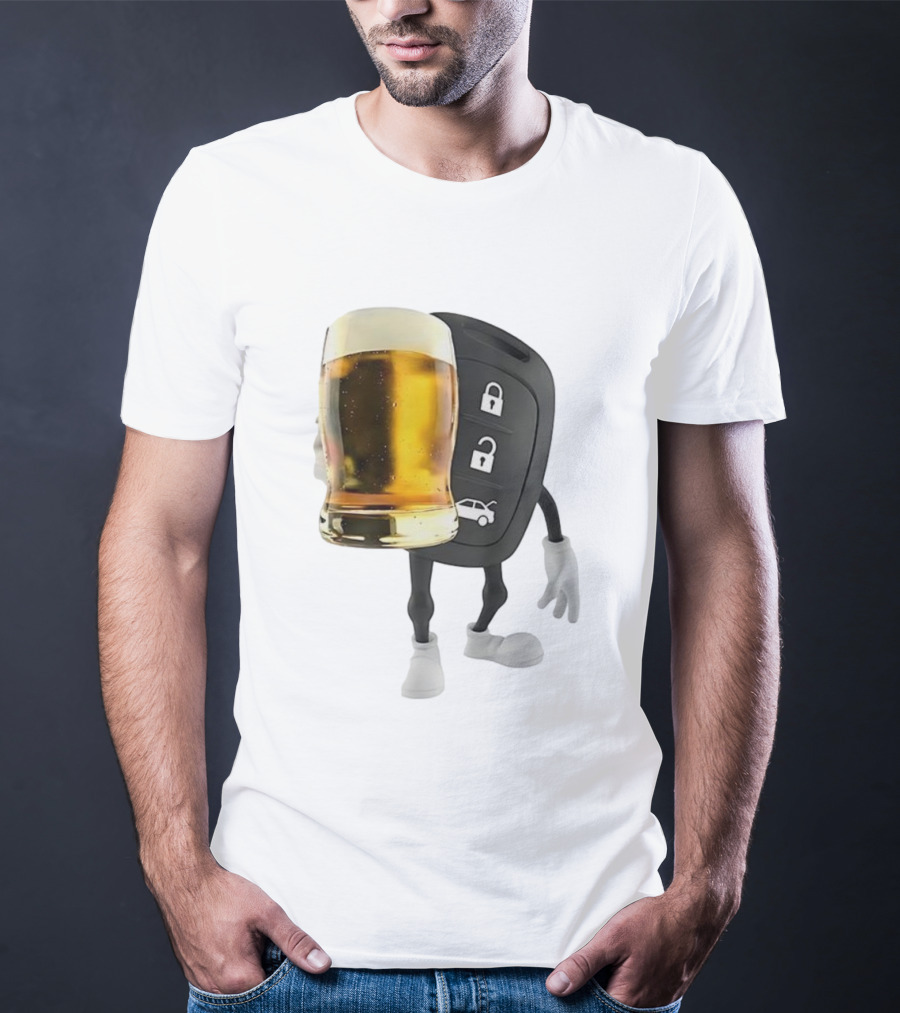 Beer Glass Car Key Locks T-Shirt