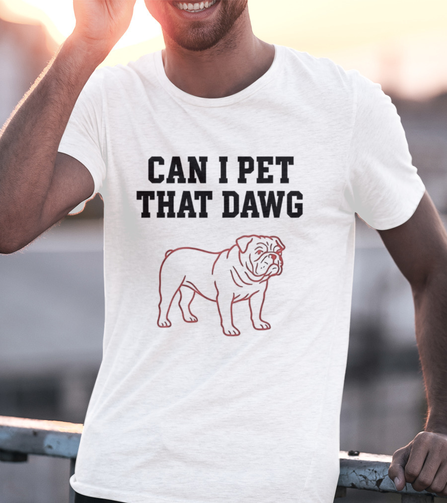 Georgia Bulldog Can I Pet That Dawg Sketch T-Shirt