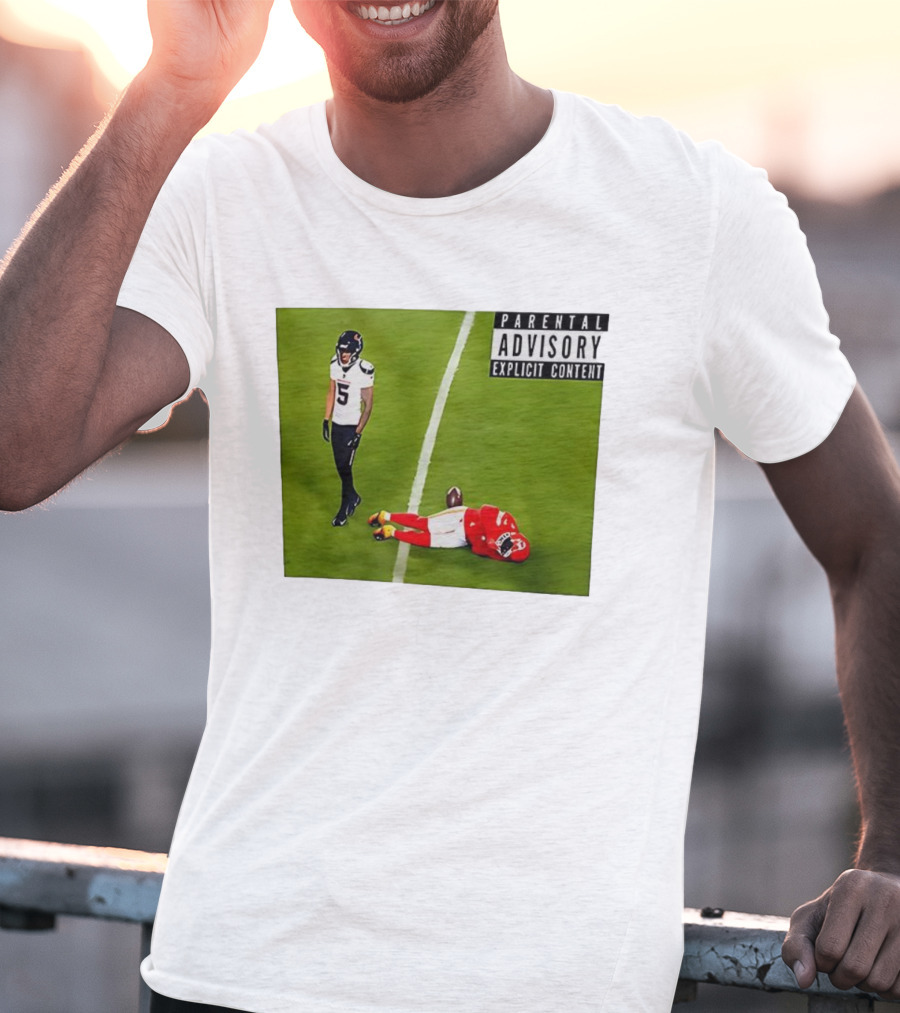 Parental Advisory Football Hit Jalen Pitre Versus Kansas City T-Shirt