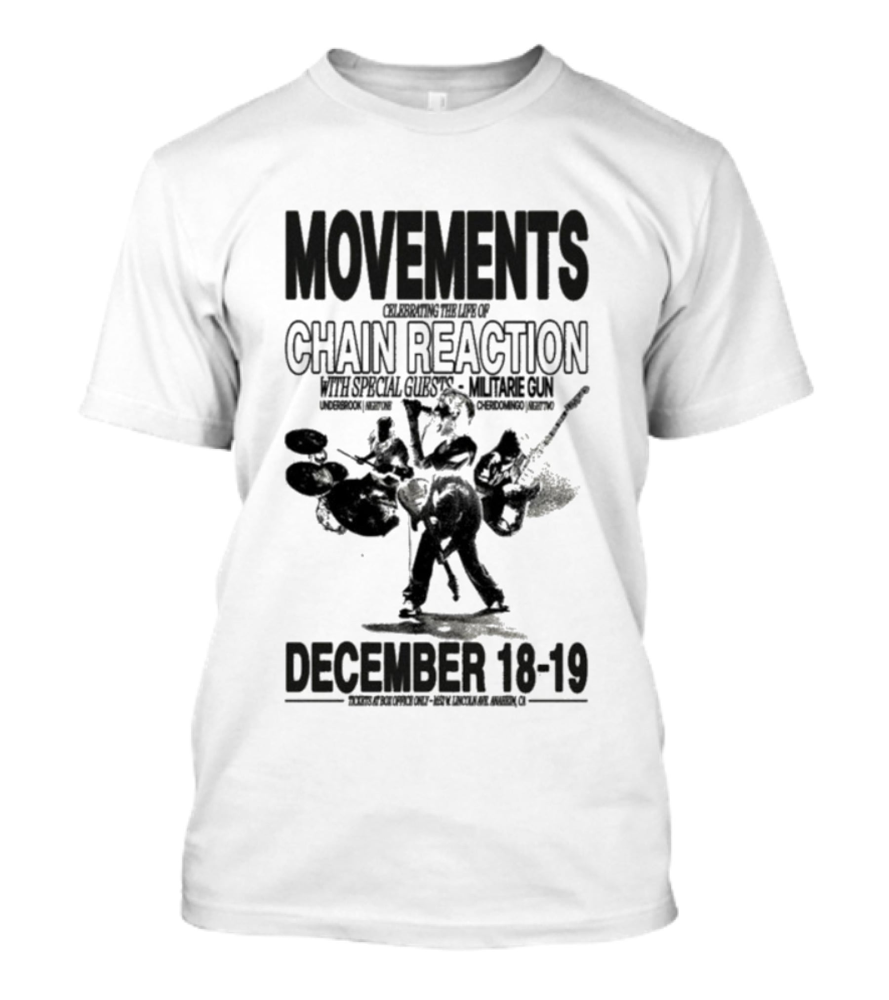 Movements Chain Reaction Anaheim CA December 18-19 2025 Concert T-Shirt