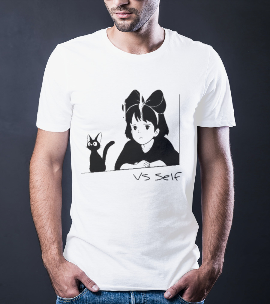 Vs Self Cat Girl Anime Style Bow Figure With Cat T-Shirt