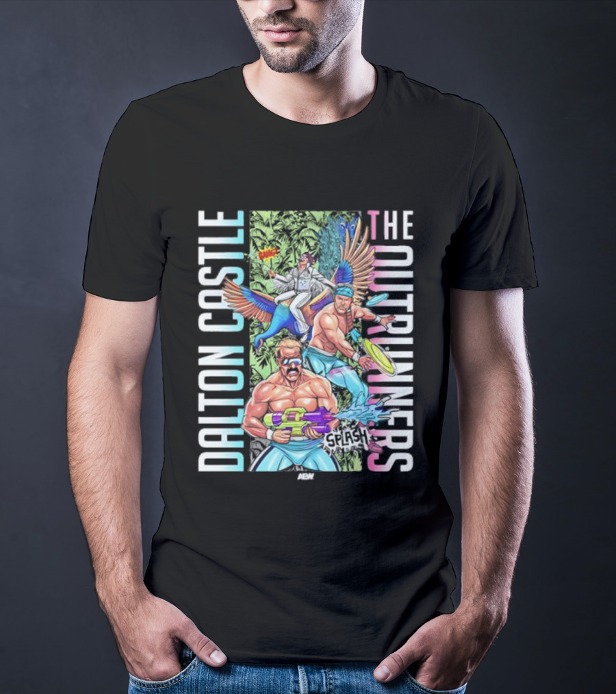 Dalton Castle The Outrunners Pro Wrestling Splash AEW Merch T-Shirt