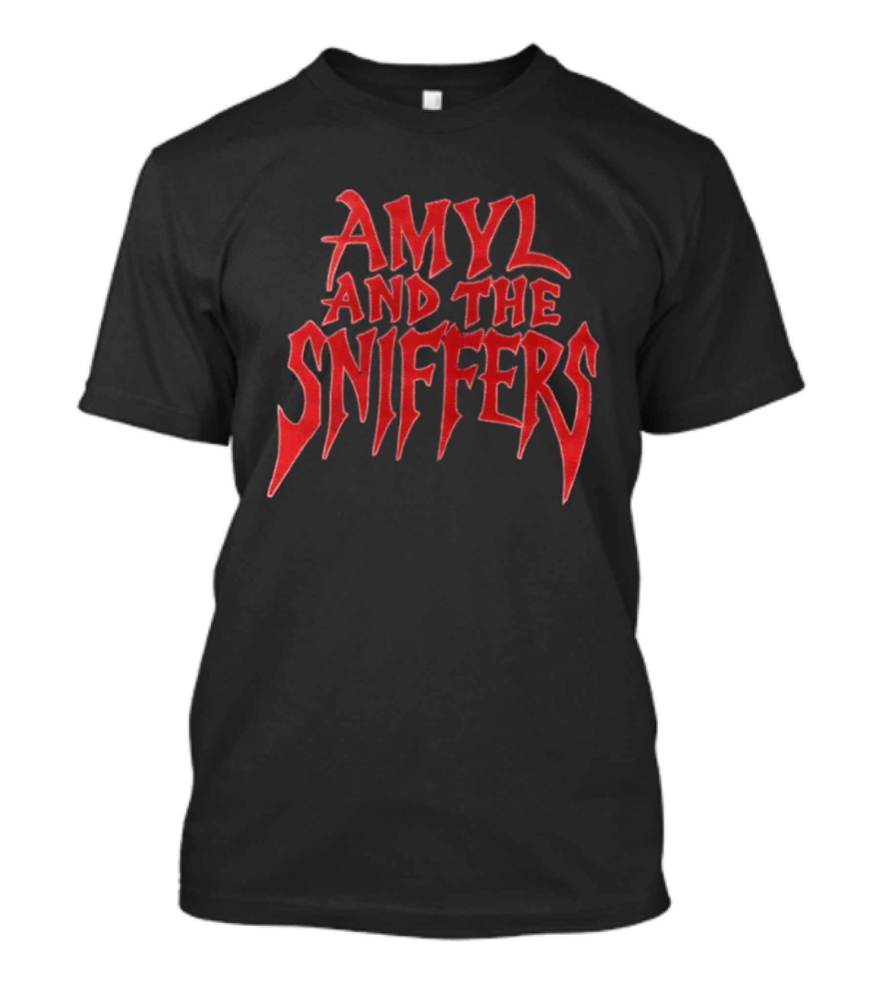 Amyl And The Sniffers Red Spiked Lettering Band Name Graphic T-Shirt