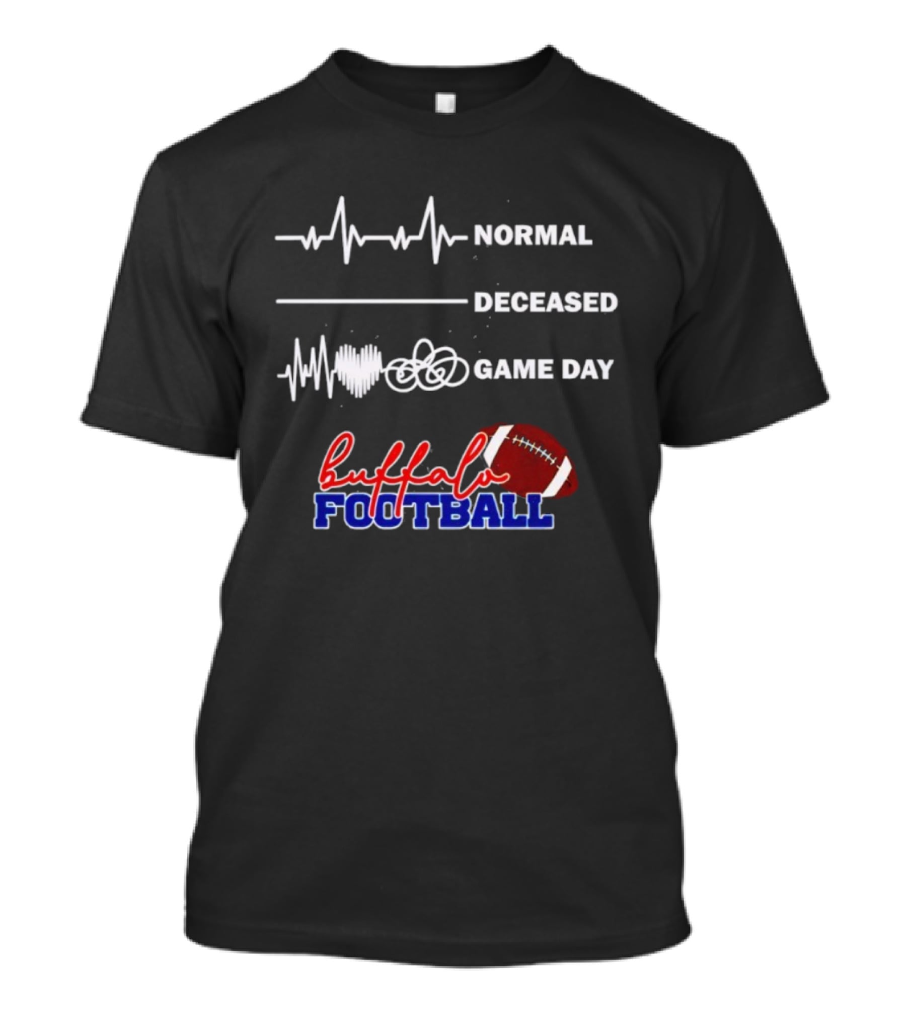 Buffalo Football Normal Deceased Game Day Heartbeat T-Shirt