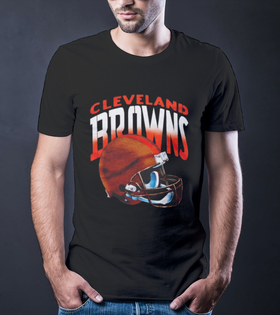 Cleveland Browns Gradient Alt Helmet Browns Football Fan Apparel T-Shirt