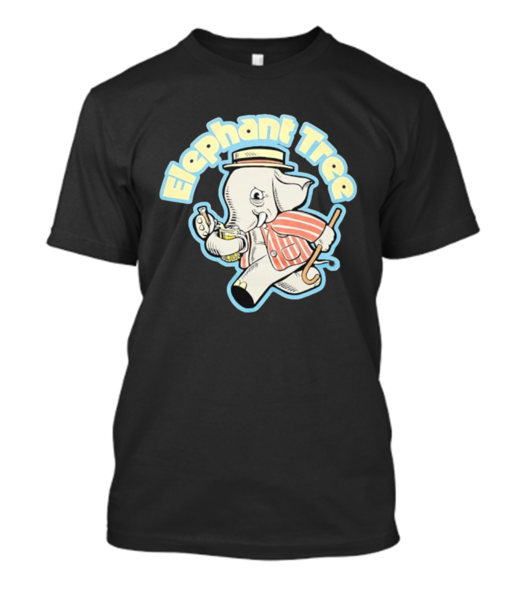 Elephant Tree Vintage Cartoon Style Elephant In Suit And Hat T-Shirt