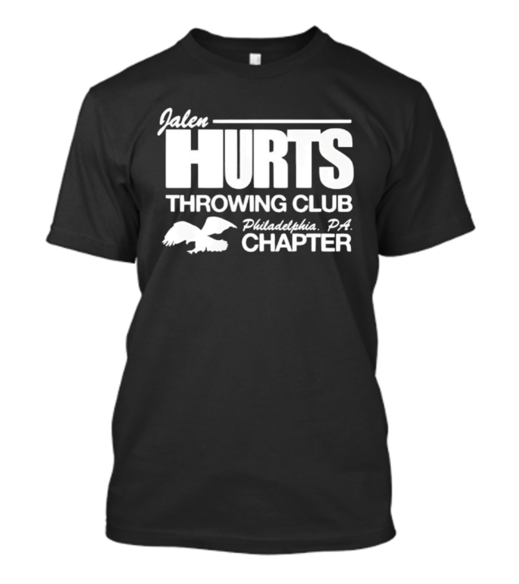 Jalen Hurts Throwing Club Philadelphia PA Chapter Eagles Football Fan Gear T-Shirt