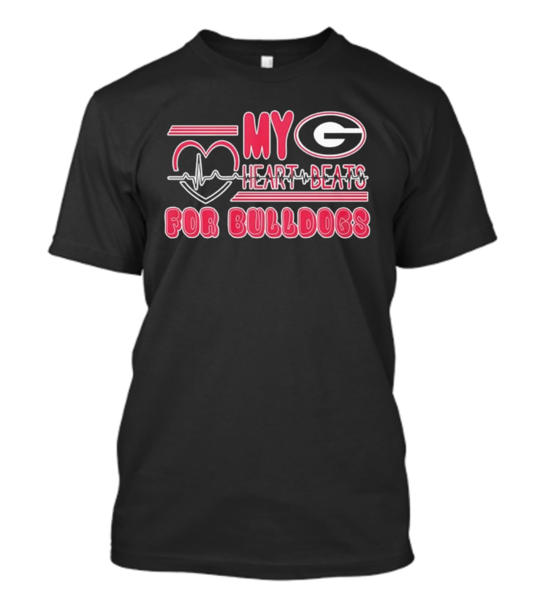 My Heart Beats For Georgia Bulldogs Football Fan Pride T-Shirt