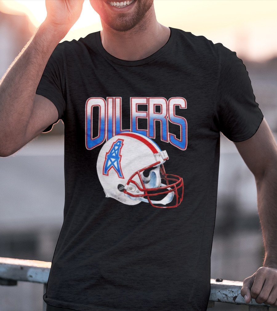 Oilers Football Gradient Helmet Classic Logo T-Shirt