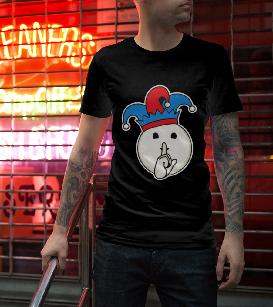 Silent Fool Jester Emoji Quiet Gesture T-Shirt