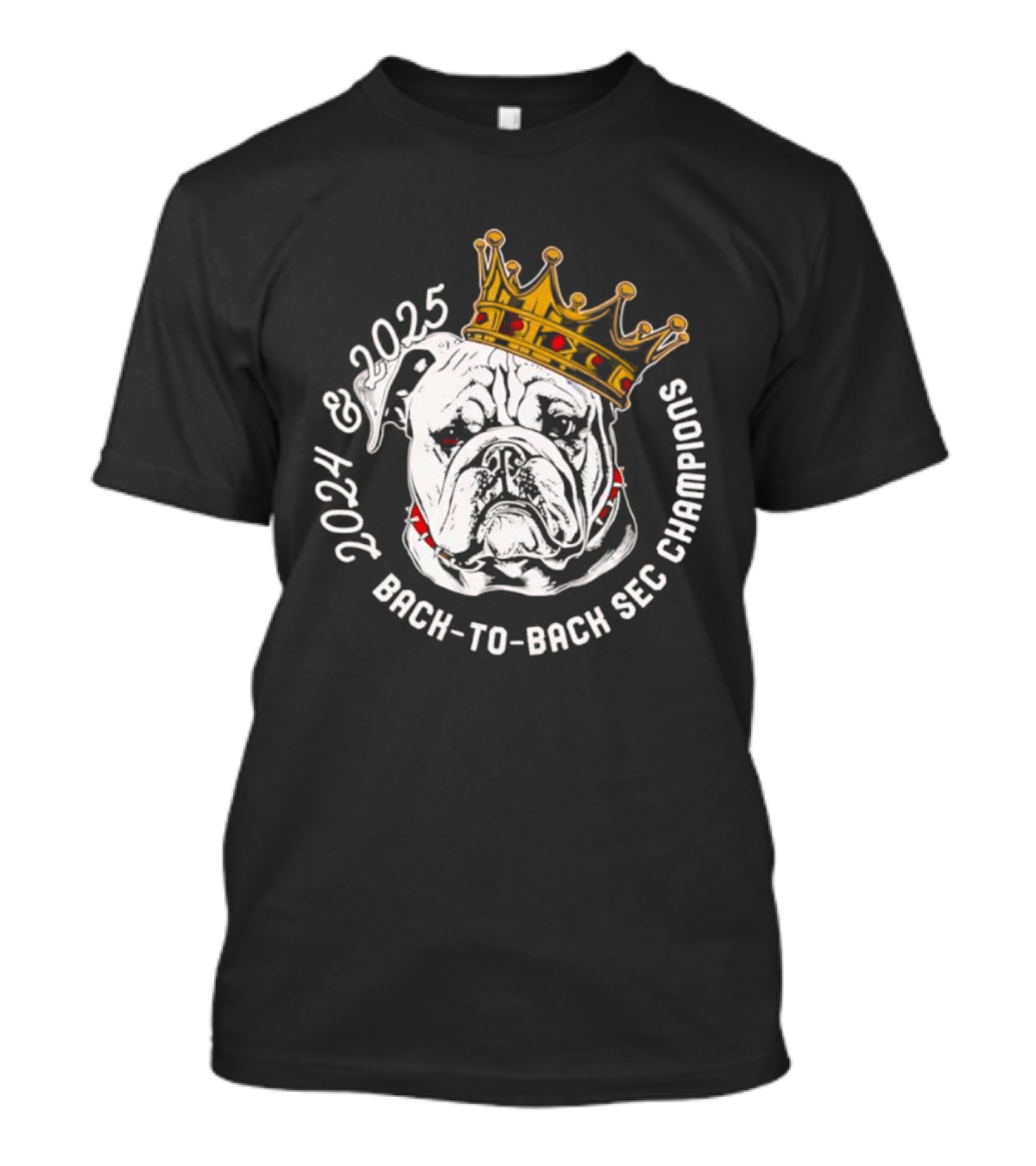 2024 2025 Back-to-Back SEC Champions Bulldog Crown T-Shirt