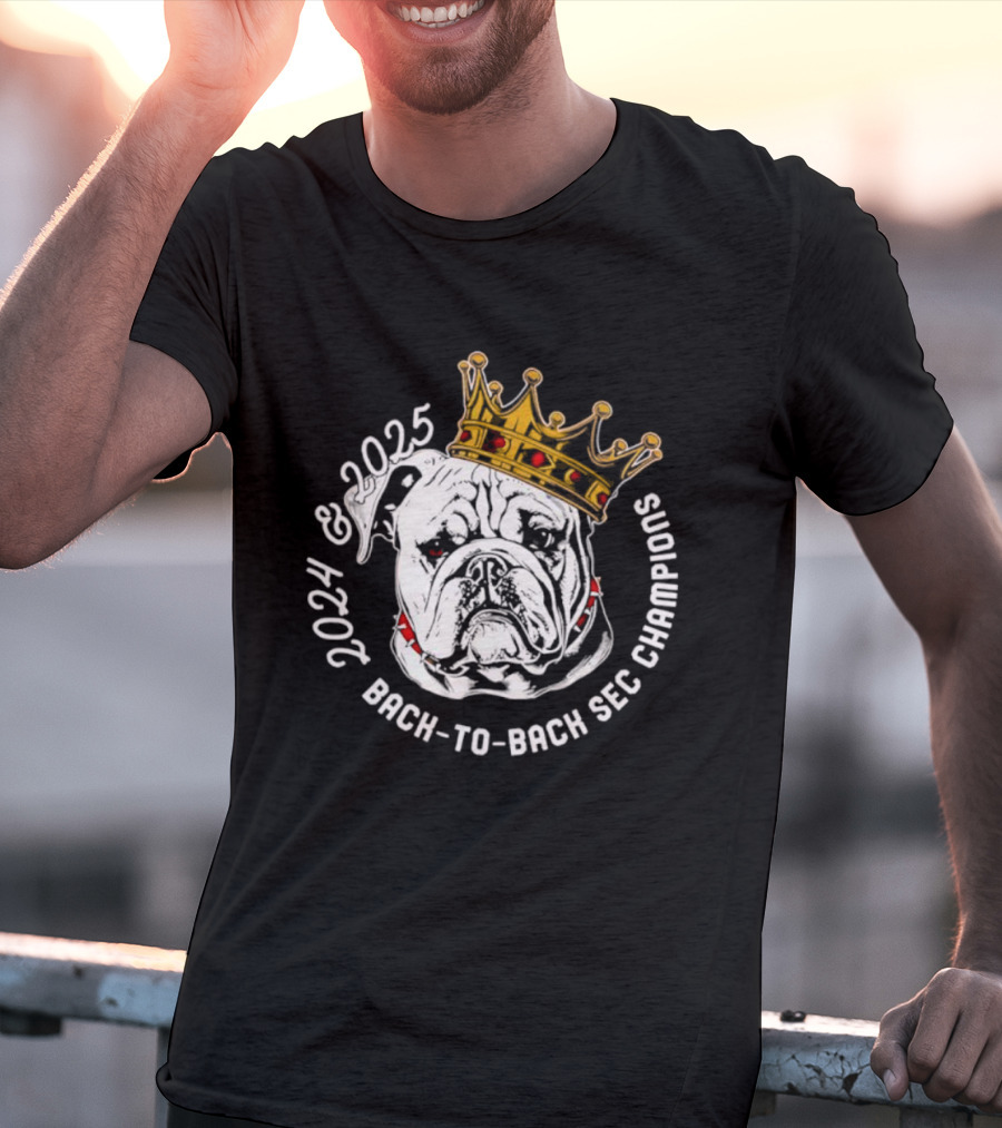 2024 2025 Back-to-Back SEC Champions Bulldog Crown T-Shirt