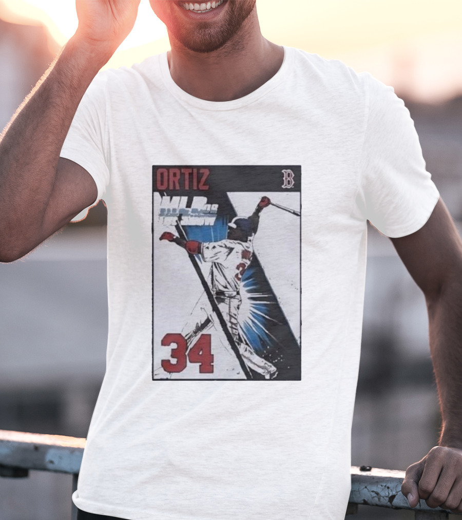 David Ortiz 34 MLB The Show 06 Cover Boston Red Sox Iconic Baseball Legend T-Shirt