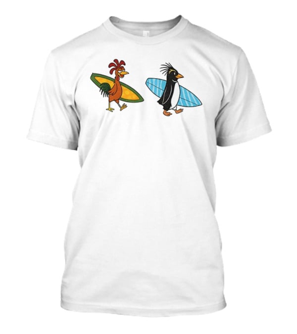 Joe And Cody Surfing Chicken And Penguin Adventure T-Shirt