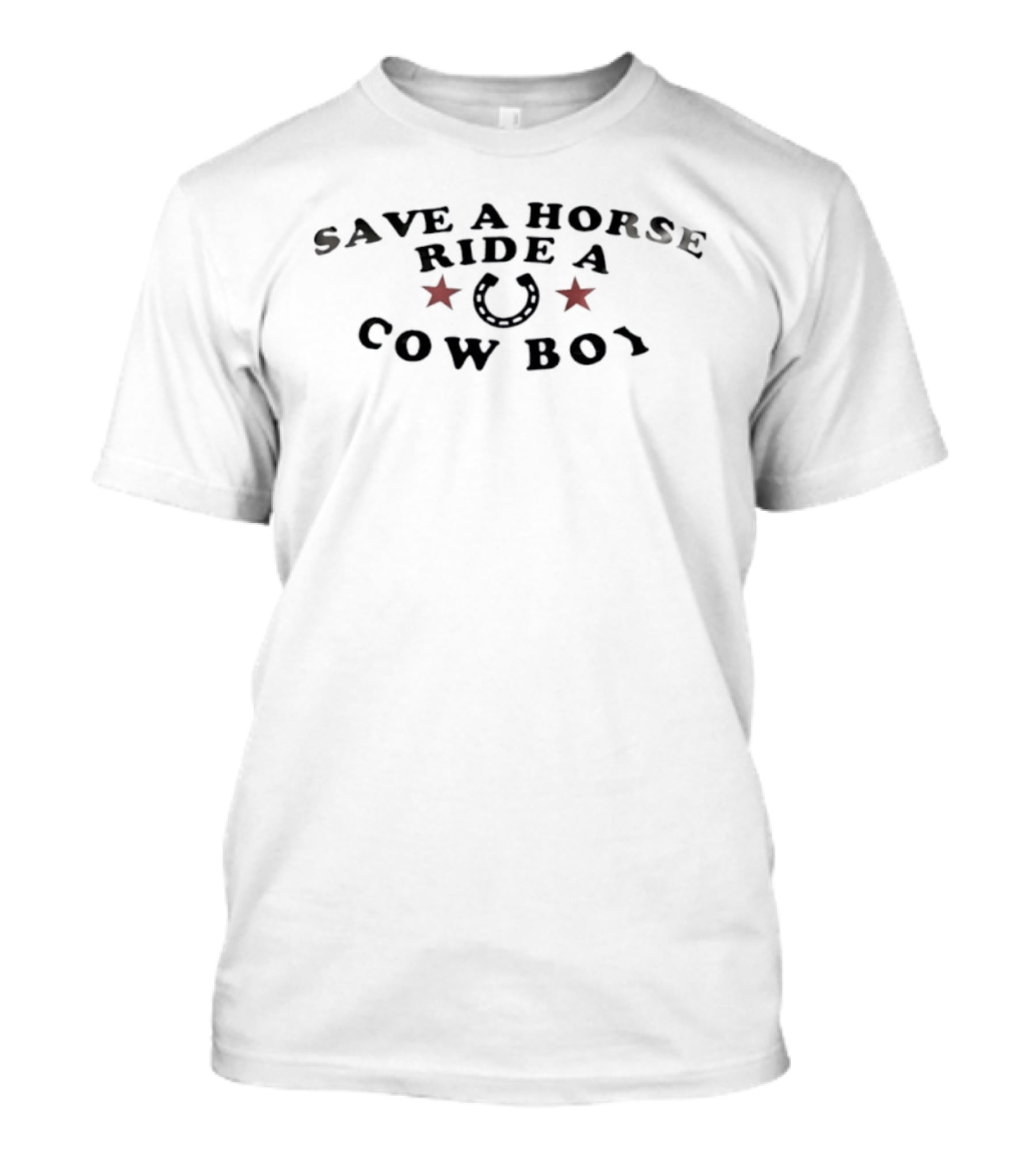 Save A Horse Ride A Cowboy Stars Horseshoe T-Shirt