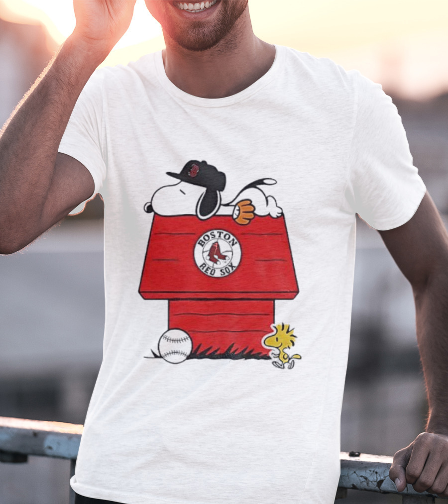 Snoopy Woodstock Boston Red Sox Dugout MLB Baseball T-Shirt