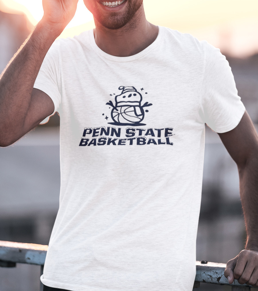 Penn State Basketball Snowman Nittany Lions Holiday Theme T-Shirt