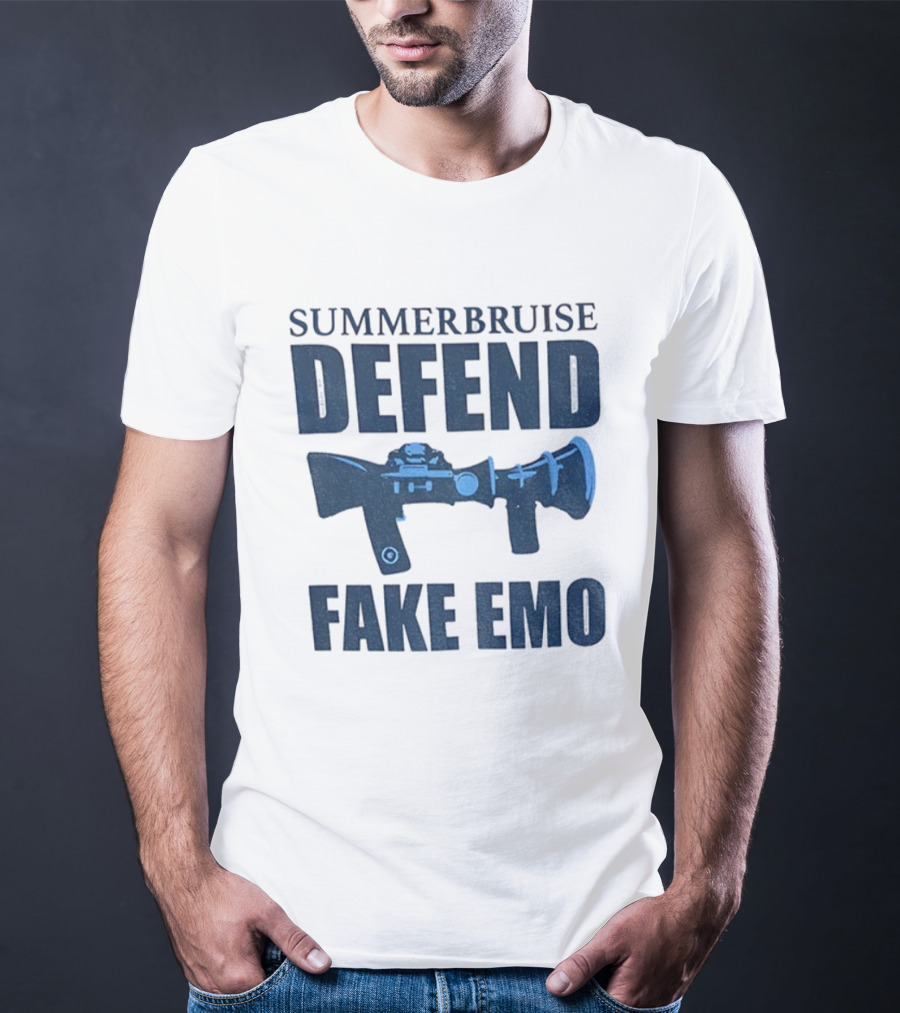 Summerbruise Defend Fake Emo Gun Graphic T-Shirt
