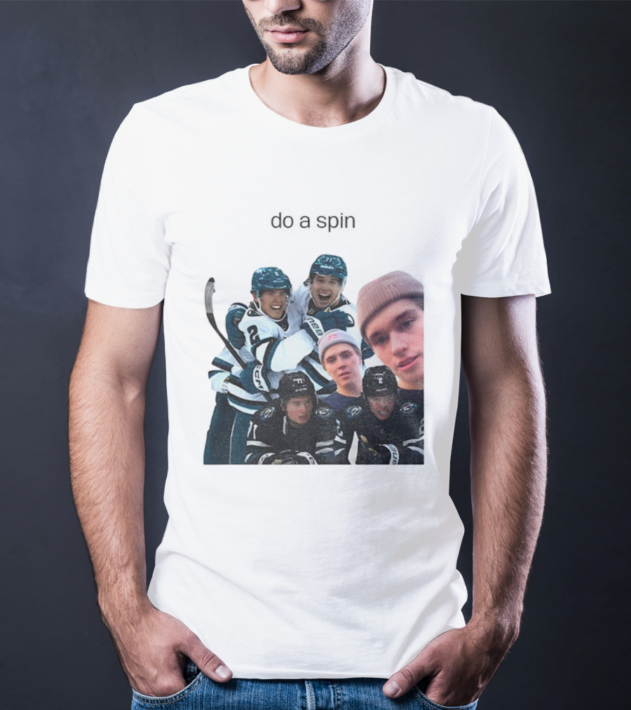San Jose Sharks Will Smith Macklin Celebrini Do A Spin Hockey Team Players T-Shirt