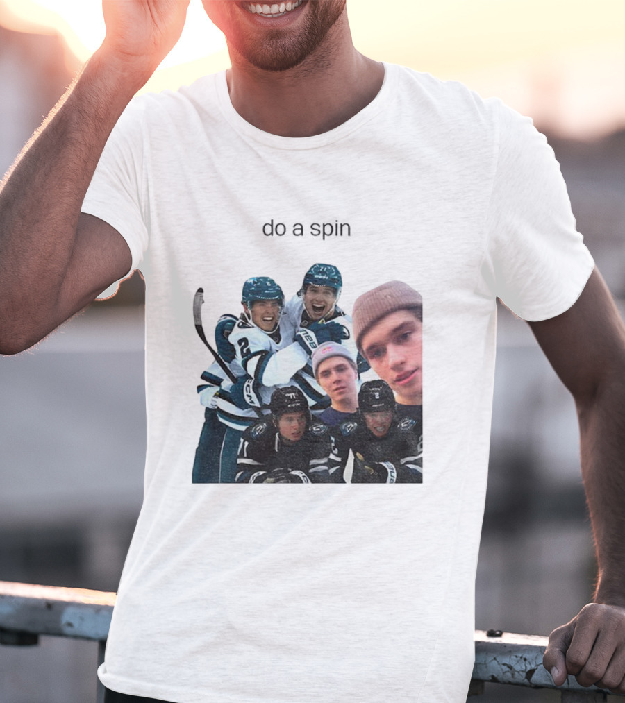 San Jose Sharks Will Smith Macklin Celebrini Do A Spin Hockey Team Players T-Shirt