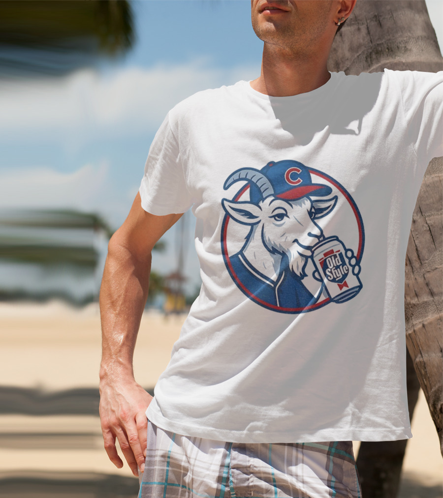Wrigley Goat Chicago Cubs Old Style Beer MLB 2025 T-Shirt