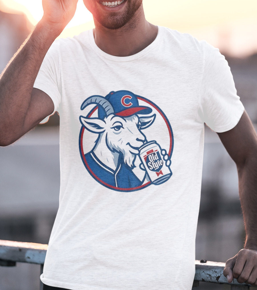 Wrigley Goat Chicago Cubs Old Style Beer MLB 2025 T-Shirt
