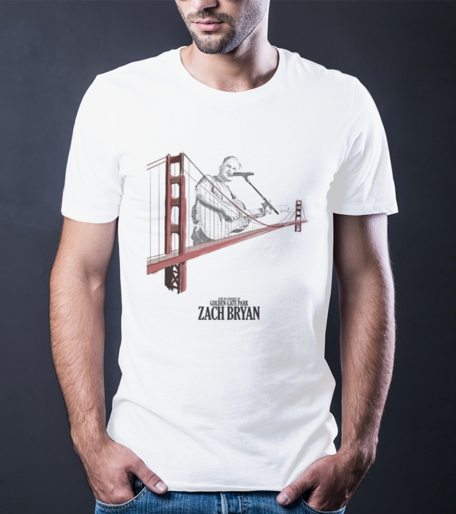 Zach Bryan Golden Gate Bridge 2025 Kings Of Leon Guitar Photo T-Shirt