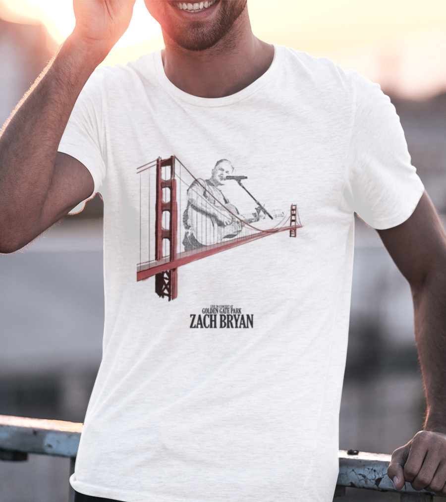 Zach Bryan Golden Gate Bridge 2025 Kings Of Leon Guitar Photo T-Shirt