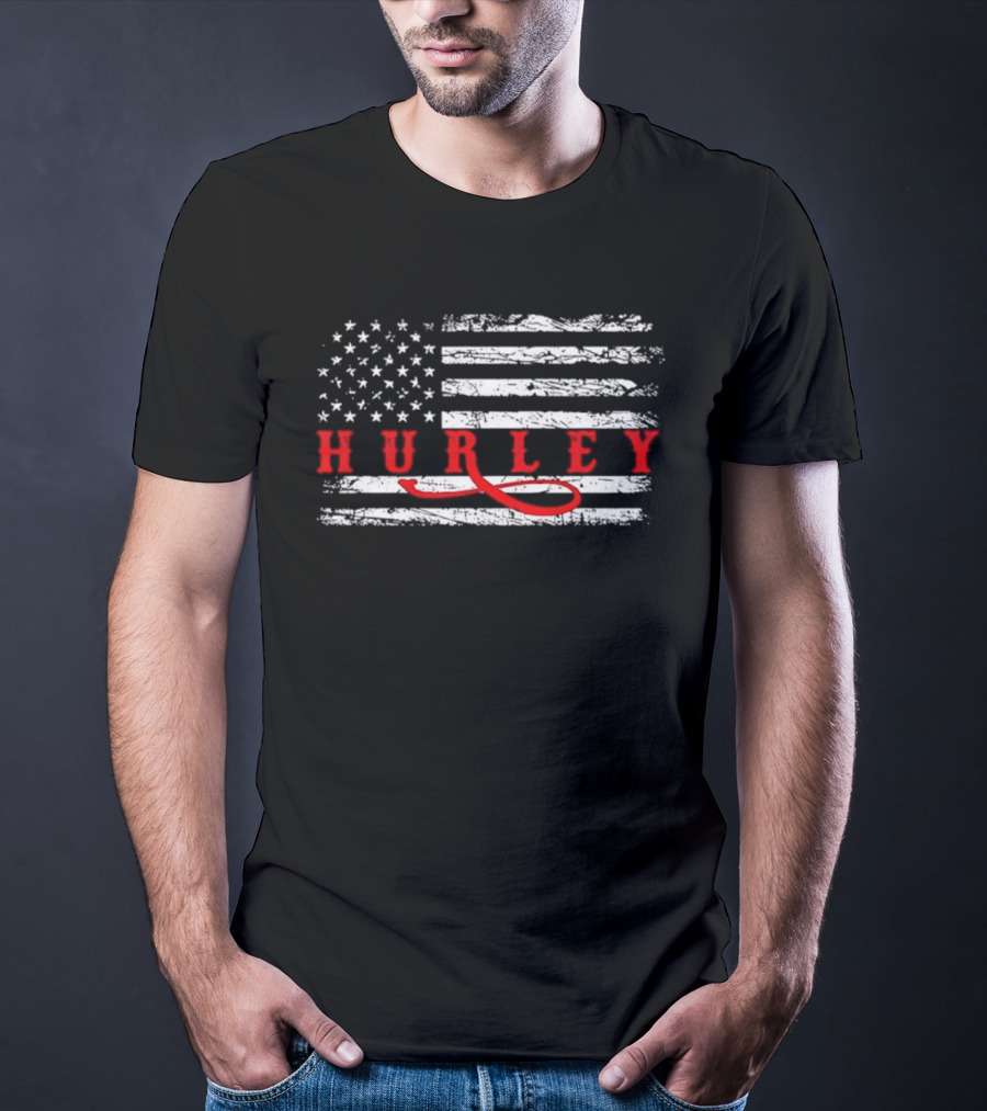 Hurley American Flag Retro Style T-Shirt
