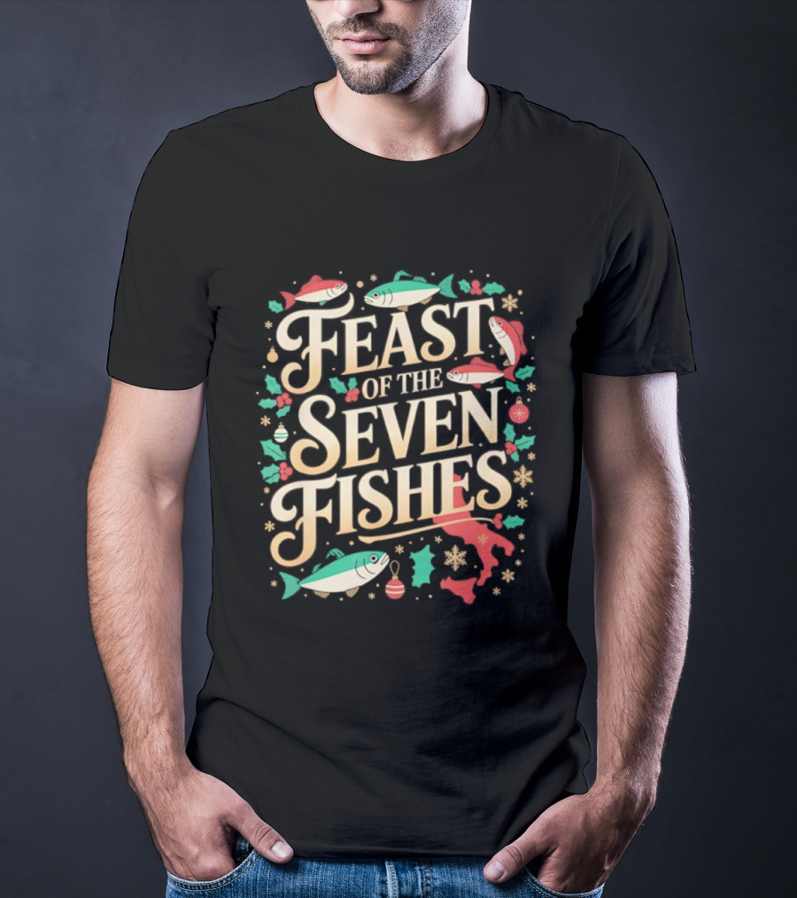 Feast Of The Seven Fishes Italy Christmas Eve Tradition T-Shirt