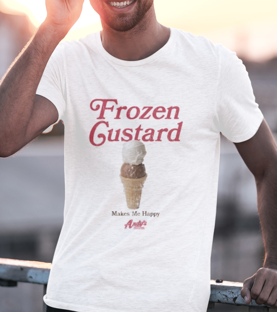 Frozen Custard Makes Me Happy Andy's Lane Seven Ice Cream Cone T-Shirt