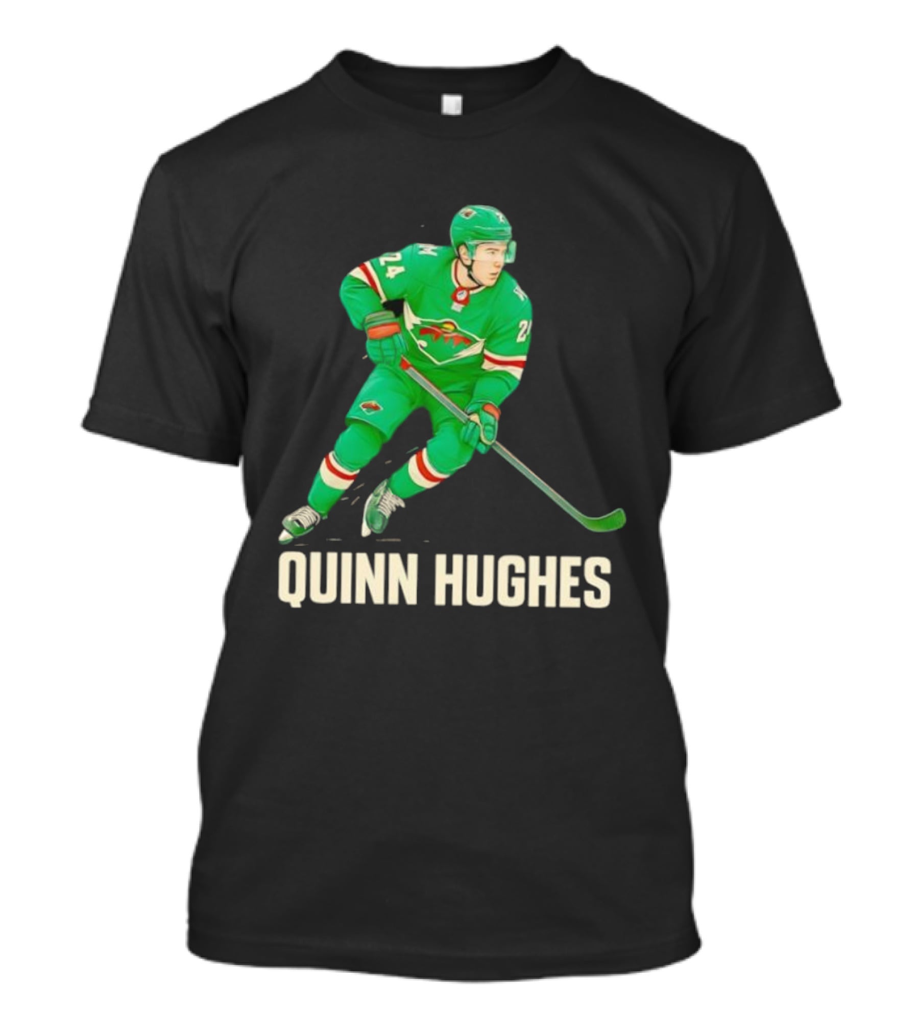 Quinn Hughes Minnesota Wild Hockey Skater T-Shirt