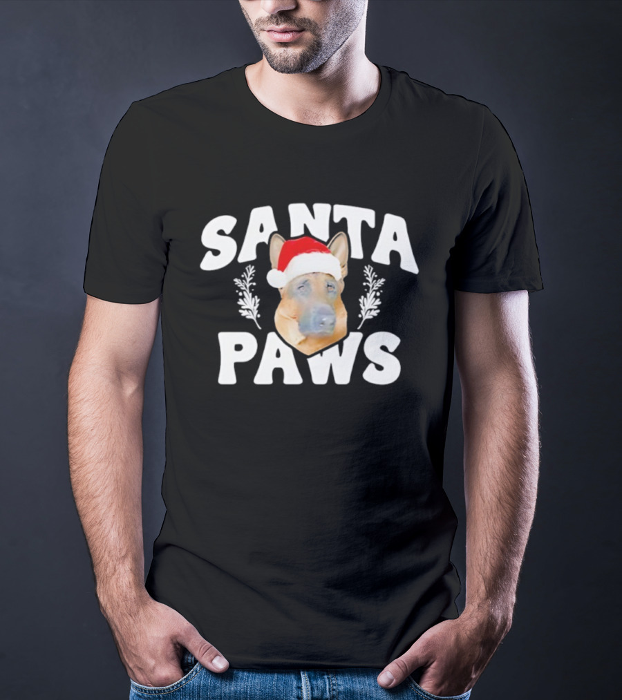 Santa Paws German Shepherd Christmas 2025 T-Shirt