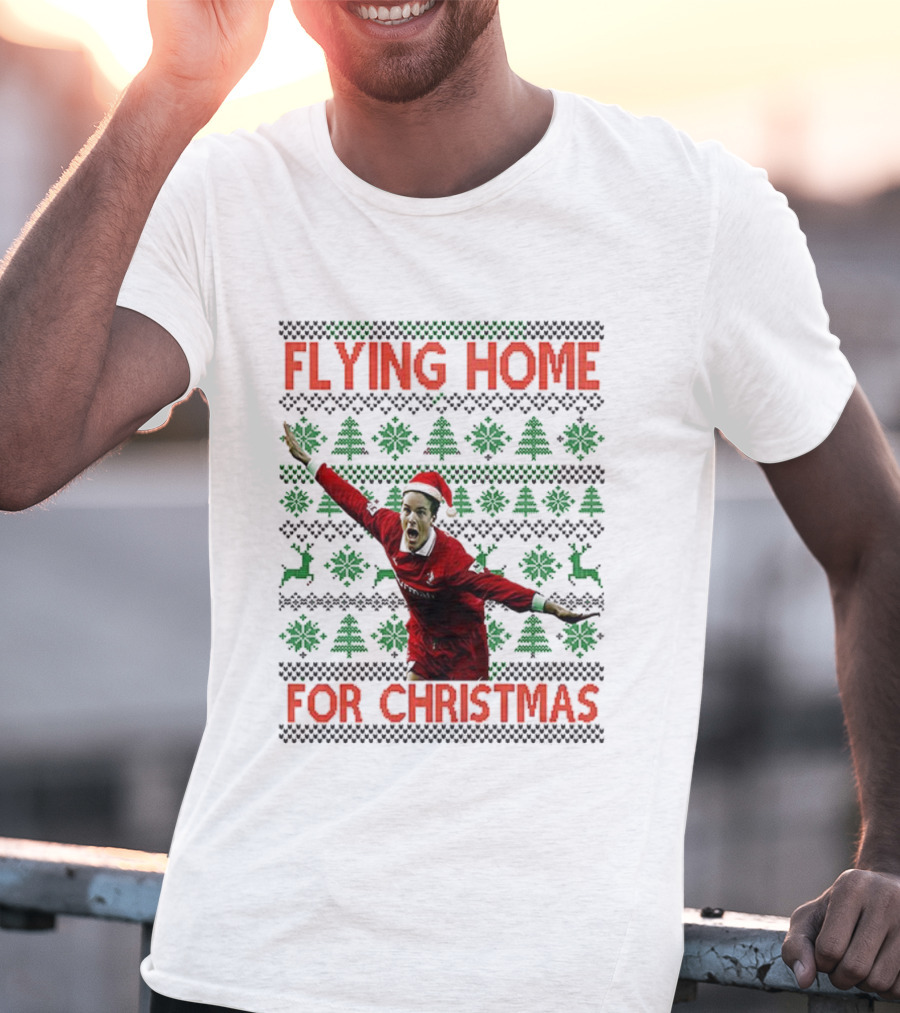 Swindon Town Jan Aage Fjortoft Flying Home For Christmas Ugly Xmas Sweater T-Shirt