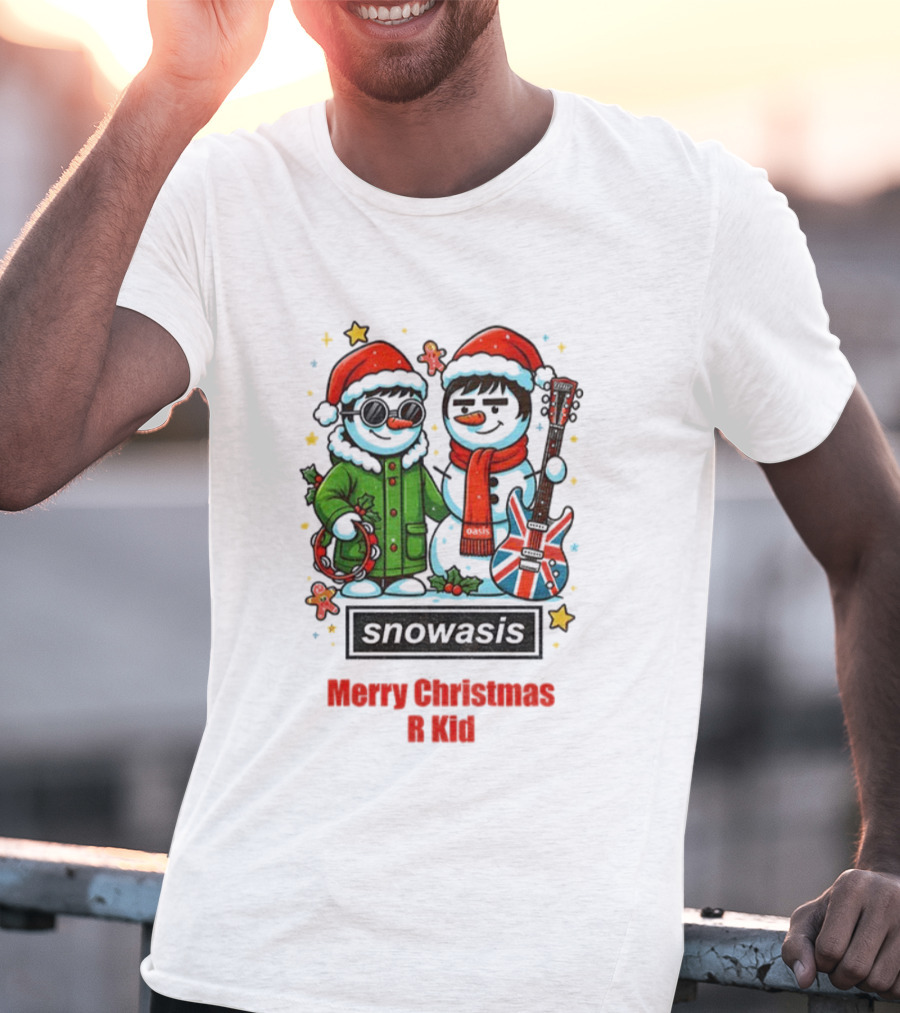Snowasis Liam Noel R Kid Merry Christmas Guitar Santas T-Shirt