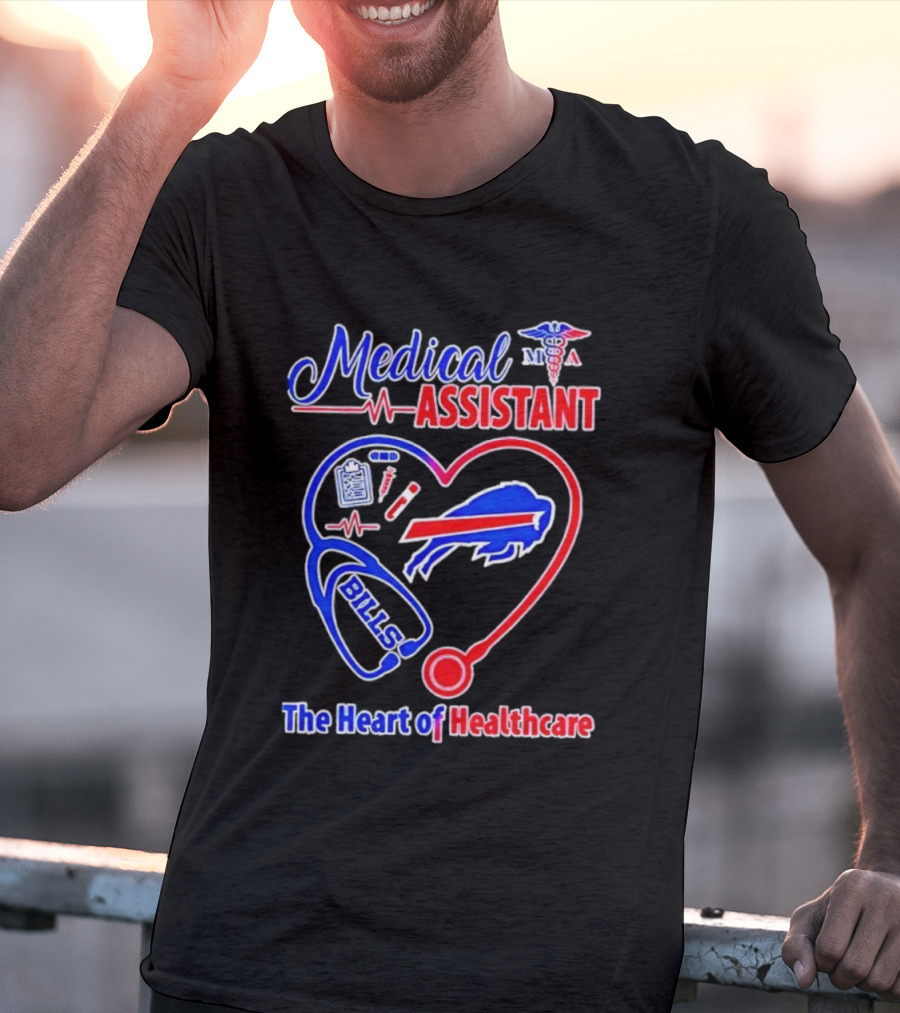 Buffalo Bills Stethoscope Medical Assistant Heart Of Healthcare T-Shirt