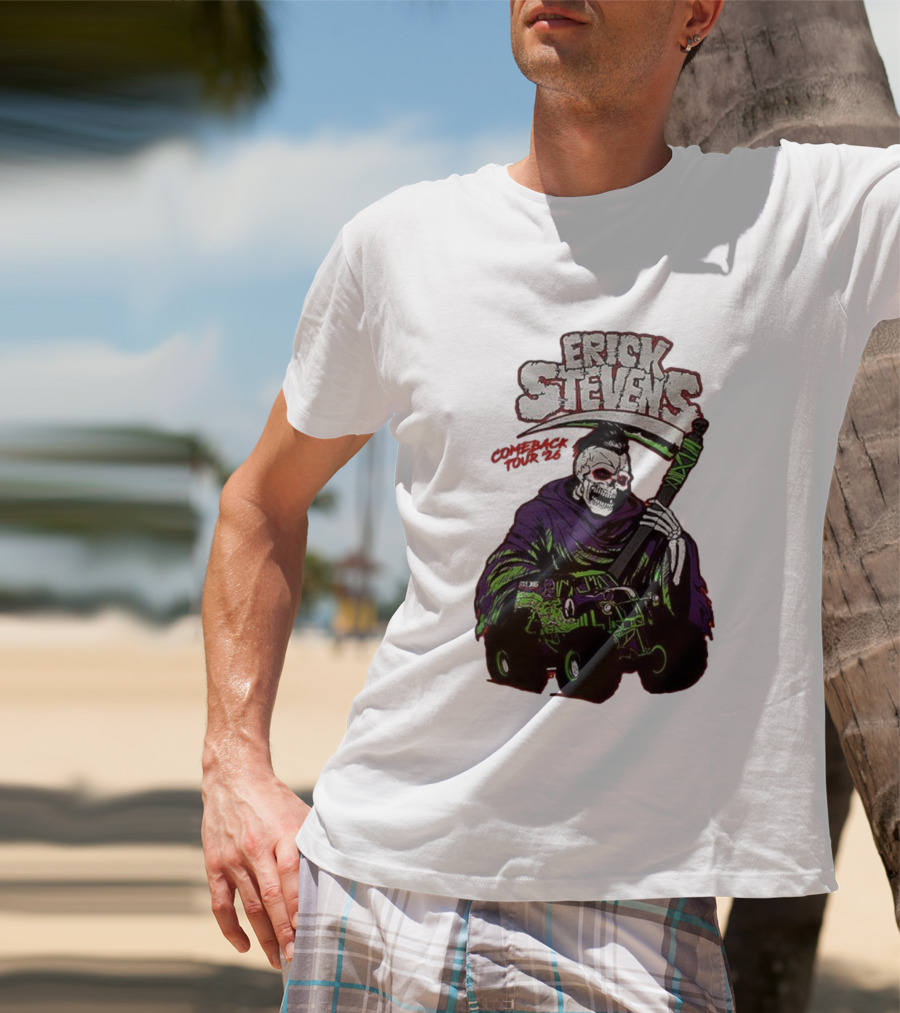 Erick Stevens Comeback Tour 2026 Skull Skeleton Monster Truck T-Shirt