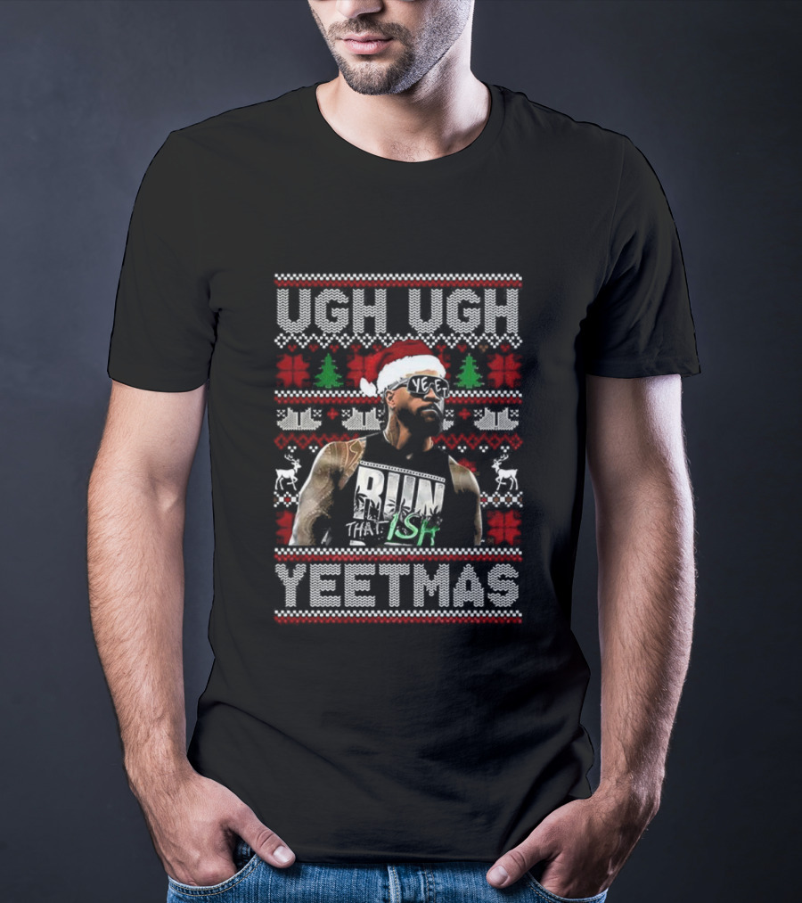 Jey Uso WWE Ugh Ugh Yeetmas Ugly Christmas Sweater Santa Hat T-Shirt