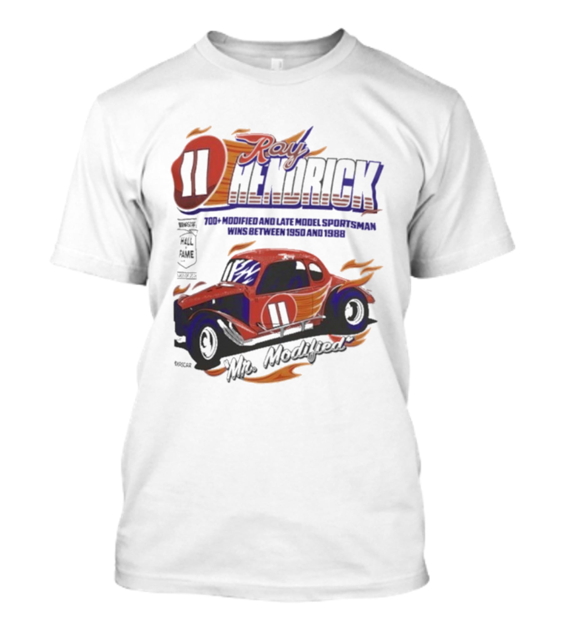 Ray Hendrick 11 Checkered Flag Sports Hall Of Fame Inductee Mr Modified Racing Car T-Shirt