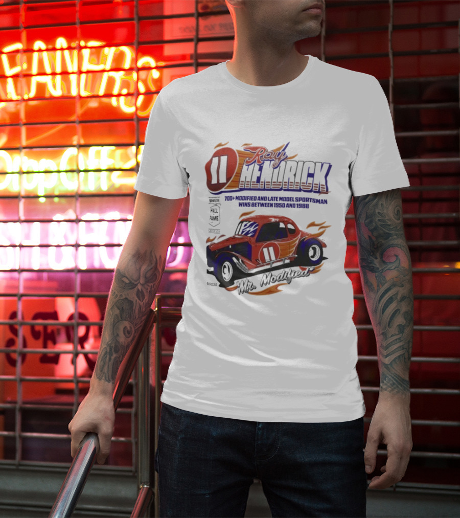 Ray Hendrick 11 Checkered Flag Sports Hall Of Fame Inductee Mr Modified Racing Car T-Shirt