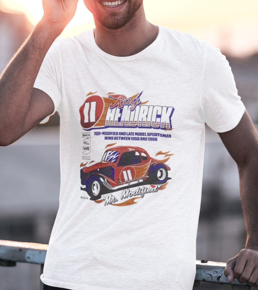 Ray Hendrick 11 Checkered Flag Sports Hall Of Fame Inductee Mr Modified Racing Car T-Shirt