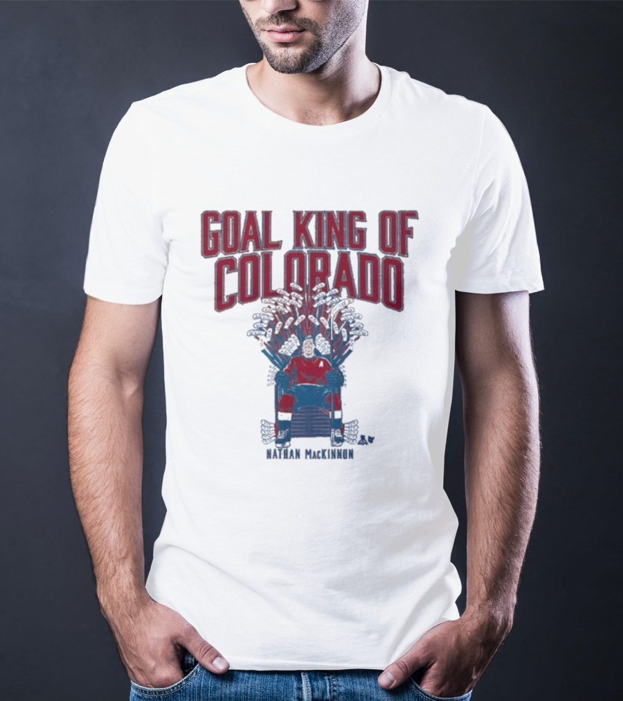 Goal King Of Colorado Nathan Mackinnon Iconic Throne T-Shirt