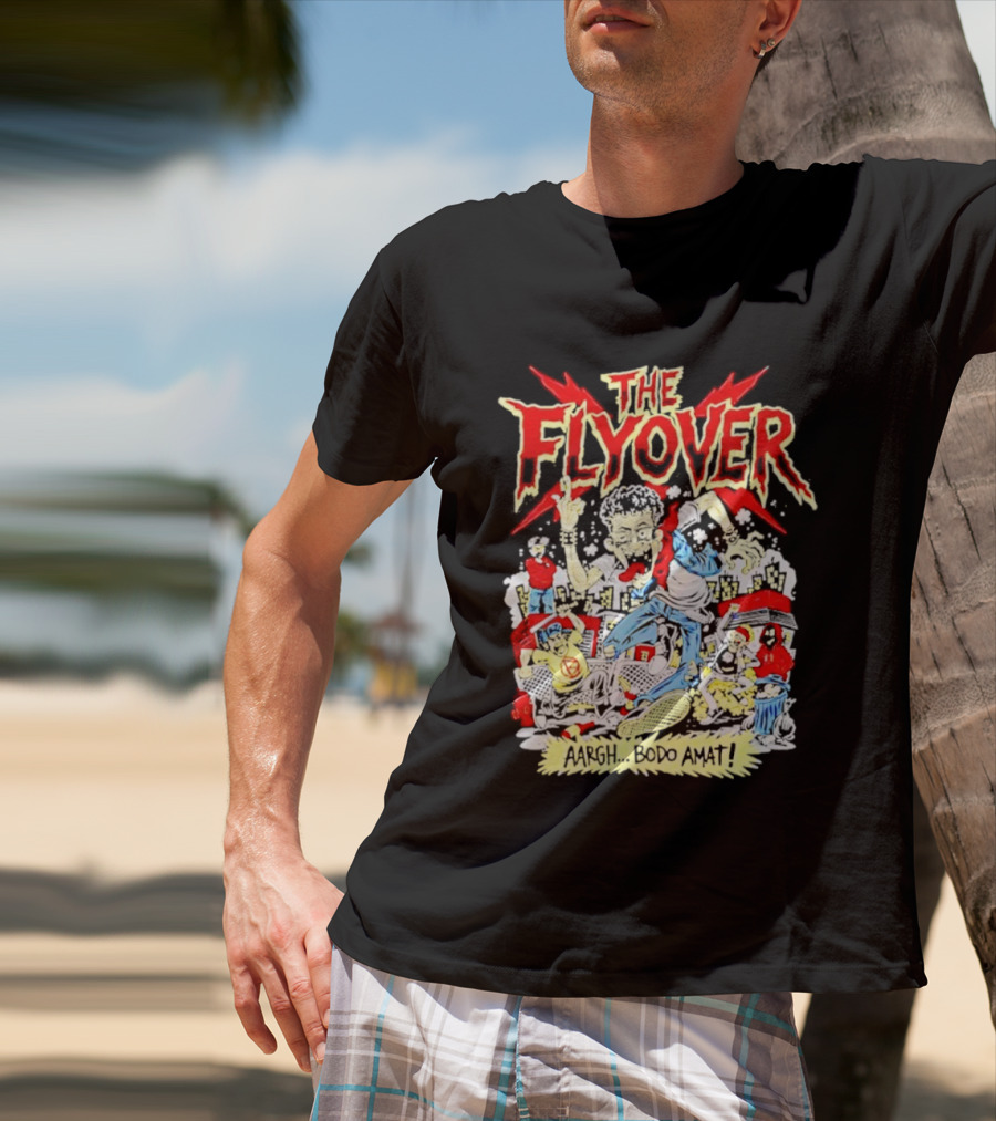 The Flyover Aargh Bodo Amat Energetic Cartoon Chaos T-Shirt